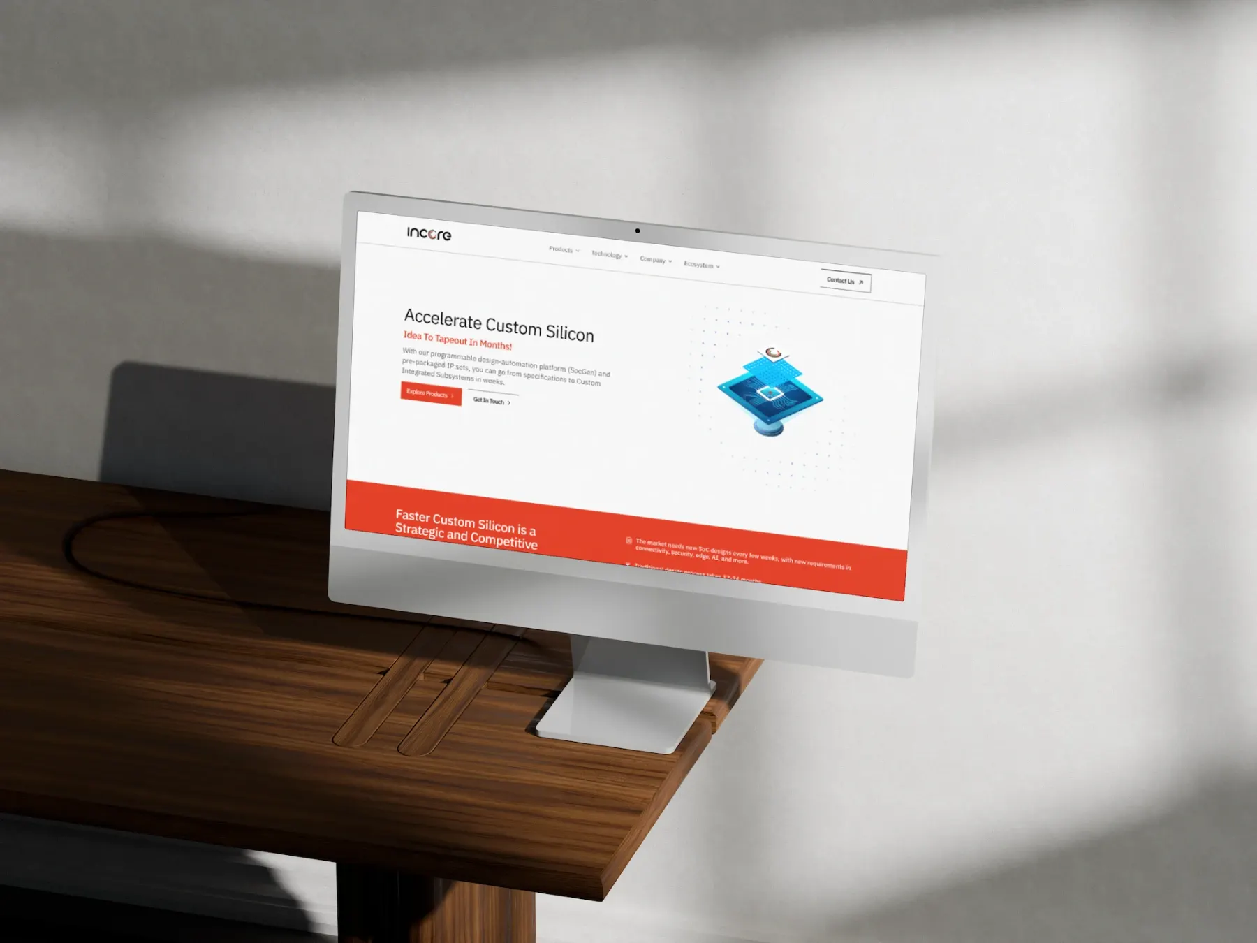 InCore website, design details mockup