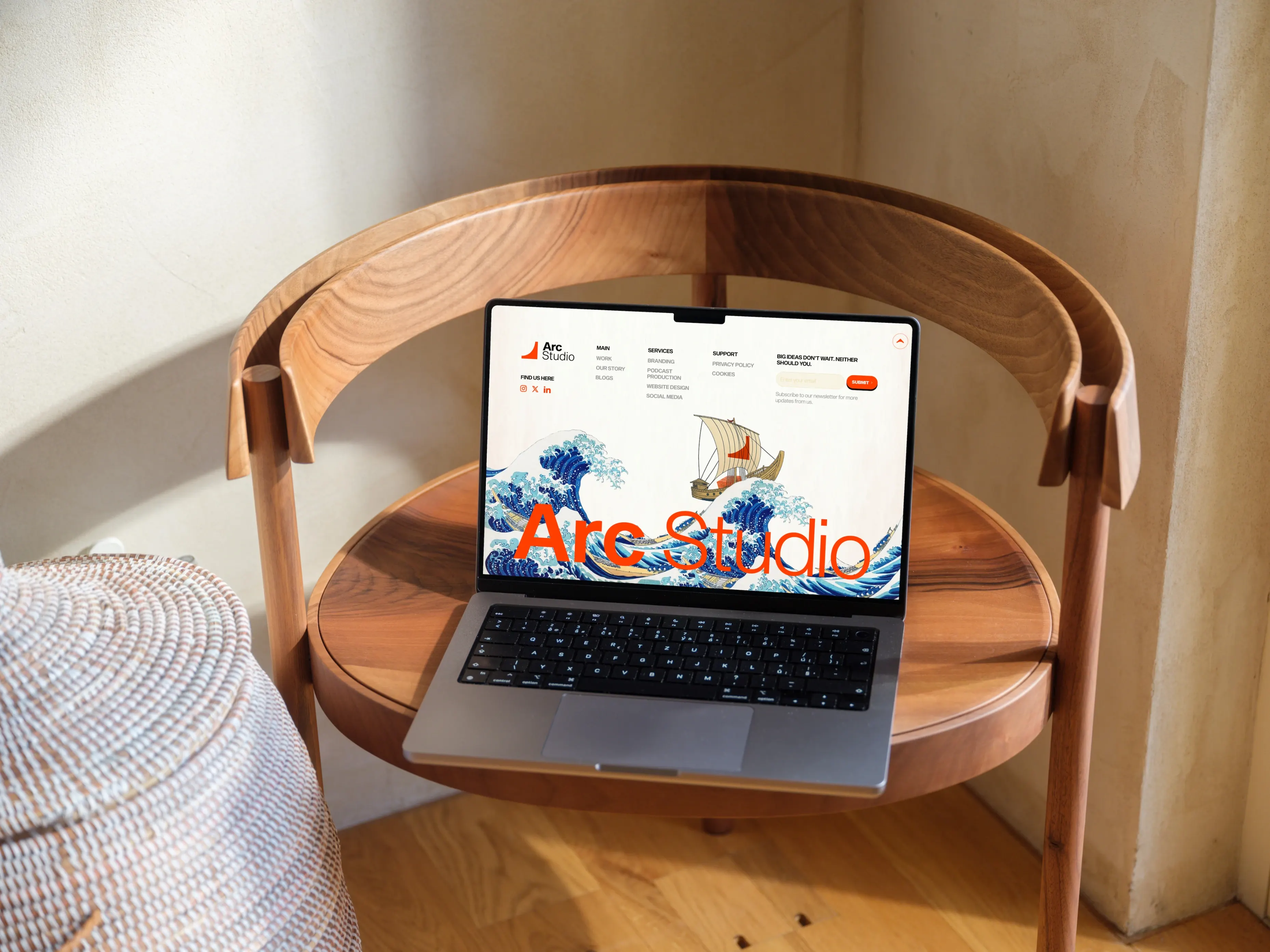Arc Studio site, showcase mockup