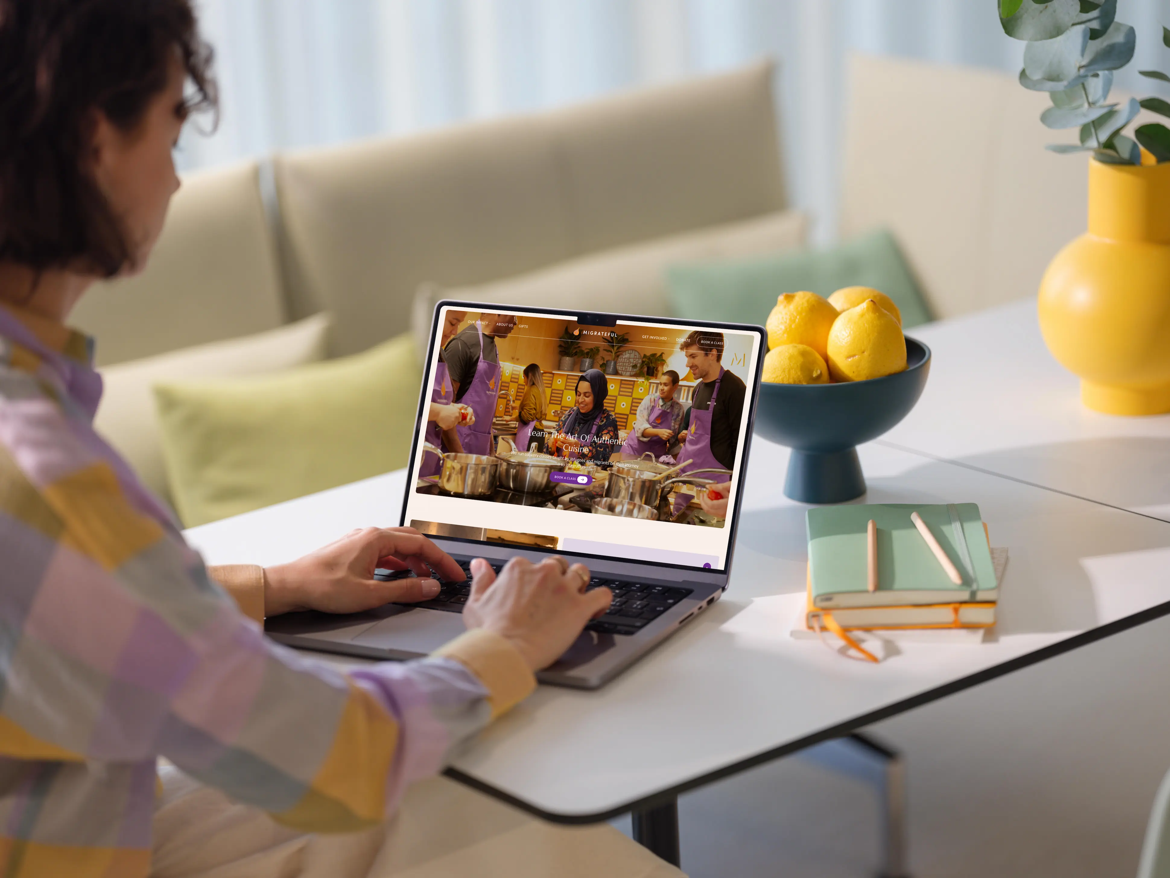 Migrateful website, homepage mockup