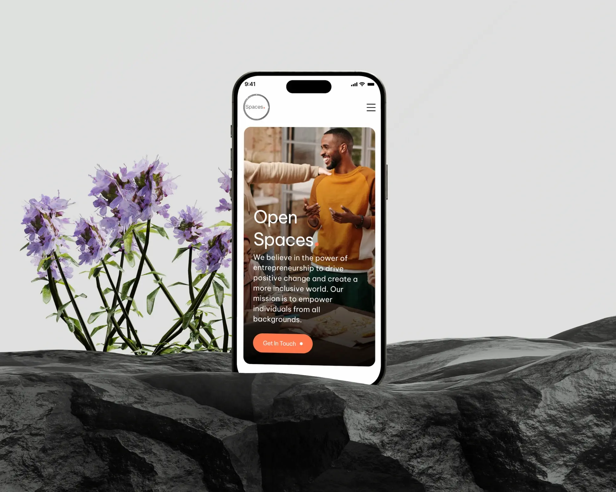Open Spaces initiative page, persona-matched content for entrepreneurs