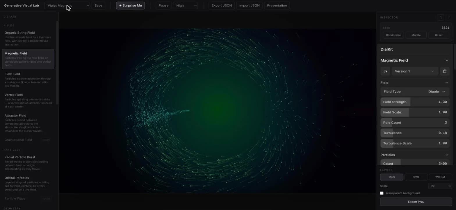 Generative Visual Lab screenshot