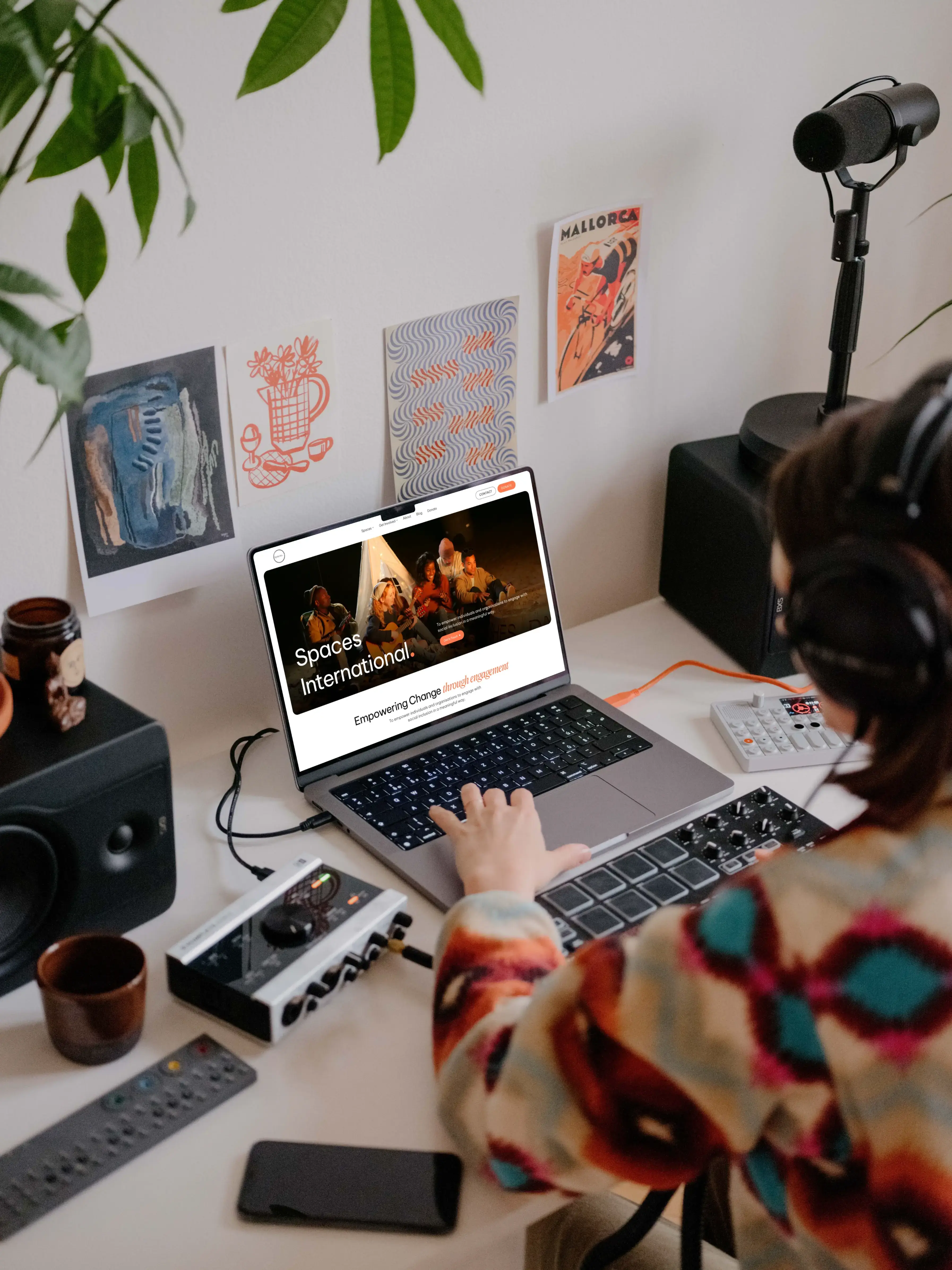 Spaces International website, homepage mockup